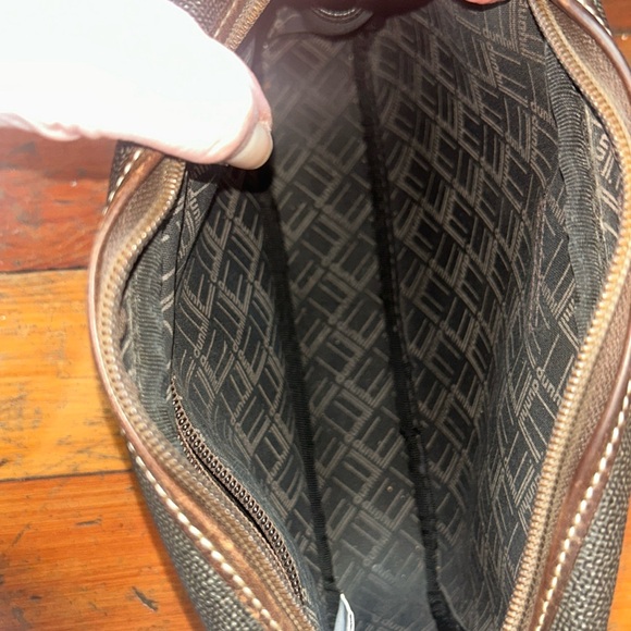 Dunhill Clutch Travel Bag Charcoal Gray Brown Leather Gold - Picture 15 of 17